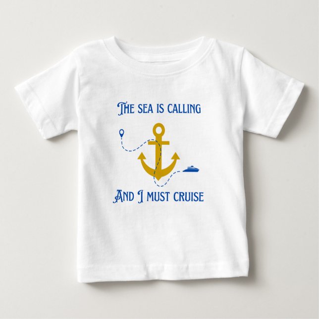 T-shirt Pour Bébé La mer appelle la croisière (Devant)