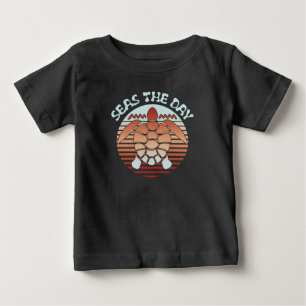 T-shirt Pour Bébé La Mer Le Jour Vibes d'été Tortue