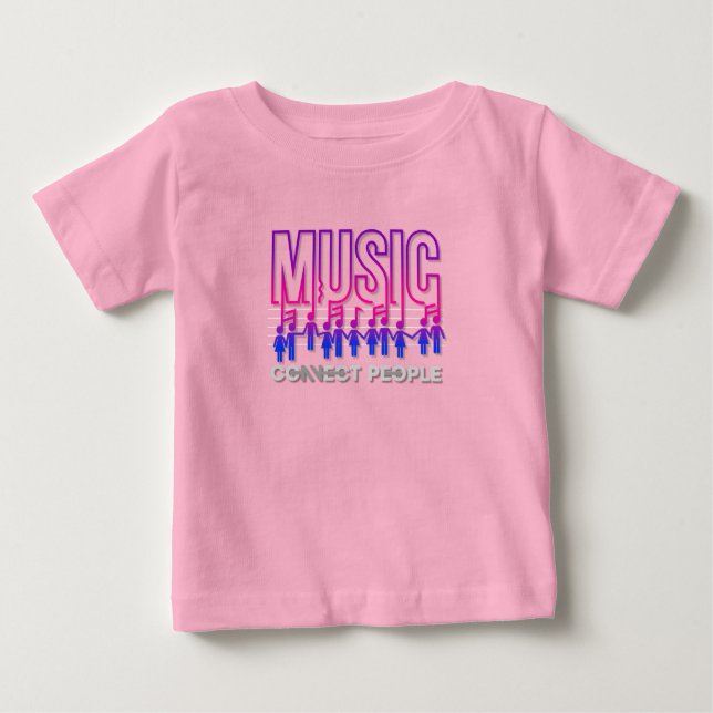 T-shirt Pour Bébé La musique connecte les gens | (Devant)