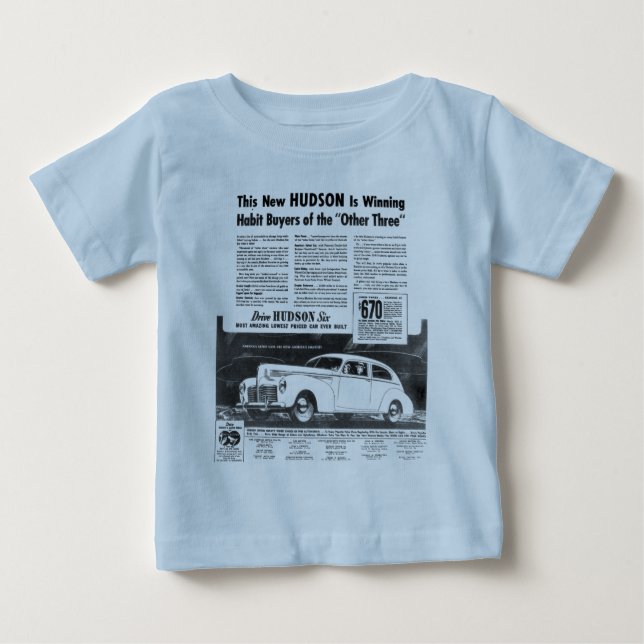 T-shirt Pour Bébé La nouvelle automobile 1940 du HUDSON (Devant)