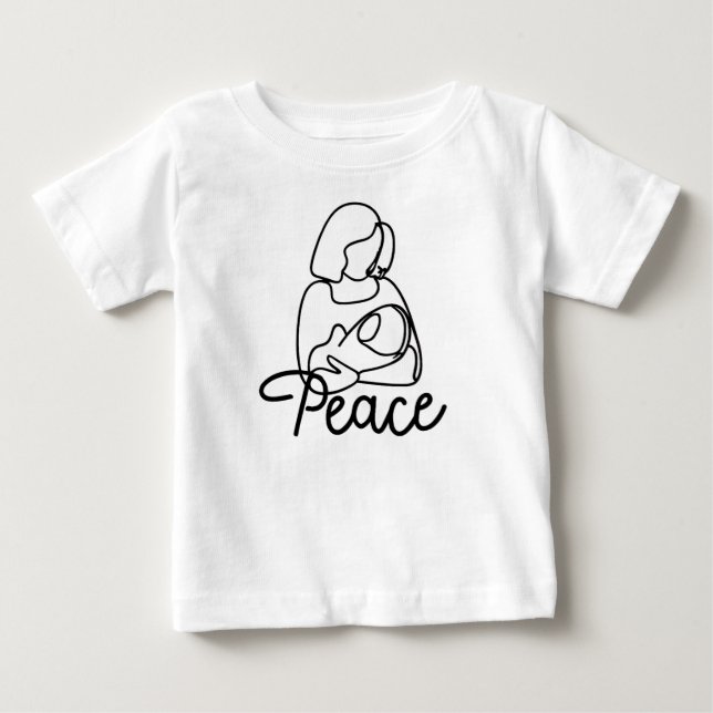 T-shirt Pour Bébé La paix dans les bras de maman (Devant)