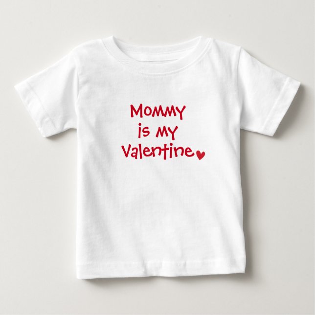 T-shirt Pour Bébé La petite chemise Saint-Valentin de maman (Devant)