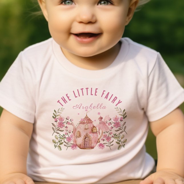 T-shirt Pour Bébé La Petite Fée Et La Théière D'anniversaire (Créateur téléchargé)