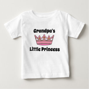 T-shirt Pour Bébé La Petite Princesse de Papy Couronne Rose