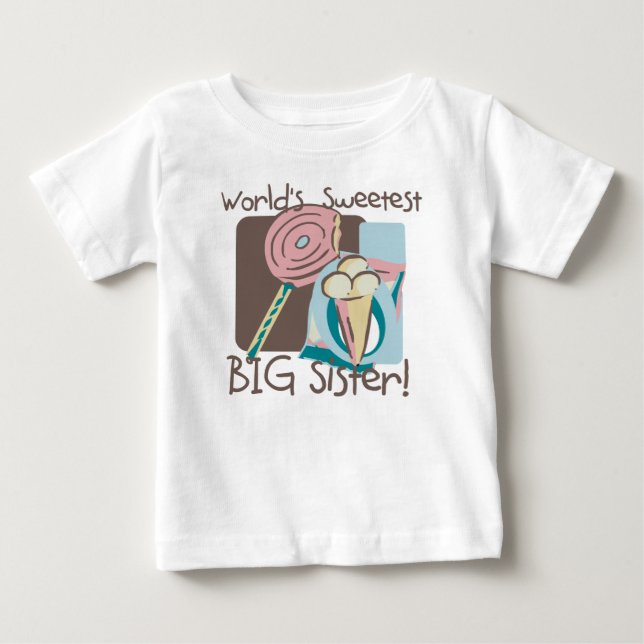 T-shirt Pour Bébé La plus douce des grandes soeurs du monde (Devant)