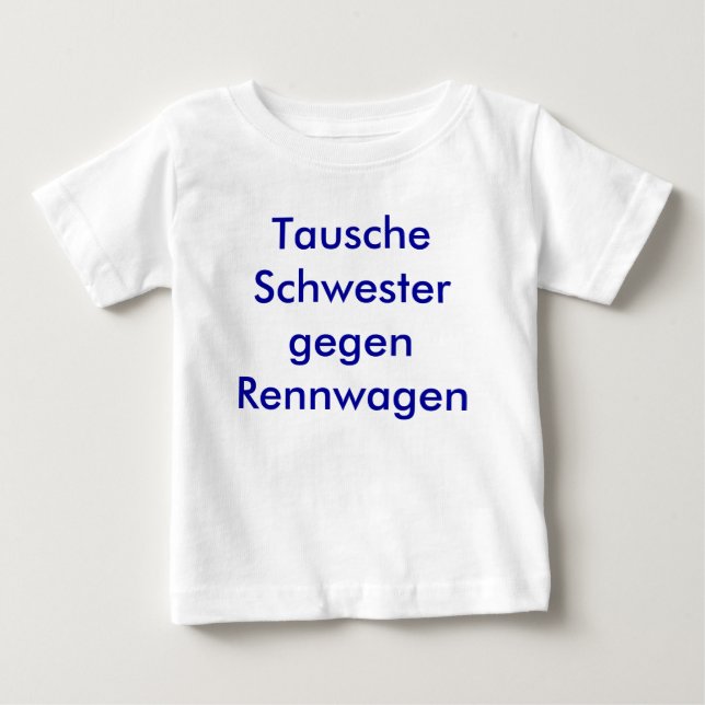 T-shirt Pour Bébé La soeur échange contre des voitures de (Devant)