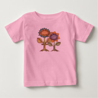 T-shirt Pour Bébé La Terre Rit Avec Des Fleurs