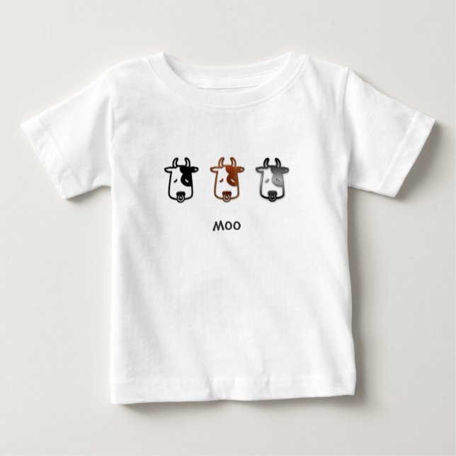 T-shirt Pour Bébé La vache indique le MOO (Devant)