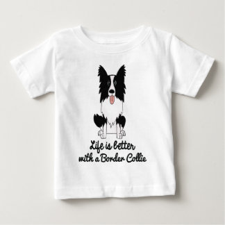 T-shirt Pour Bébé La vie est meilleure avec border collie