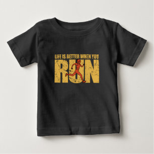 T-shirt Pour Bébé La vie est meilleure quand on court - Fille coureu