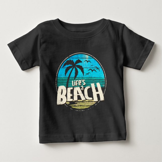T-shirt Pour Bébé La vie est une plage (Devant)