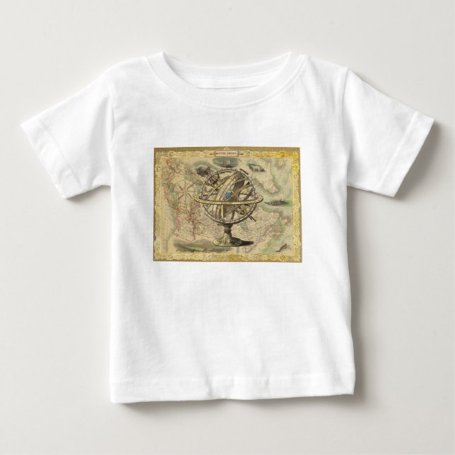 T-shirt Pour Bébé La vieille Amérique britannique Explorez la carte  (Devant)