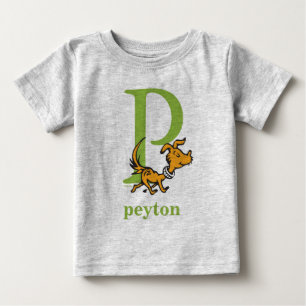 T-shirt Pour Bébé L'ABC de Dr Seuss : Lettre P - Vert Ajoutez votr