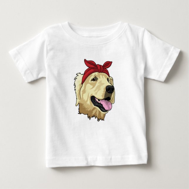 T-shirt Pour Bébé Labrador avec Bandana (Devant)