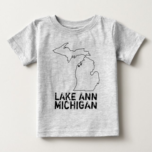 T-shirt Pour Bébé Lac Ann Michigan (Devant)