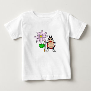 T-shirt Pour Bébé Ladybug avec Flower.PNG