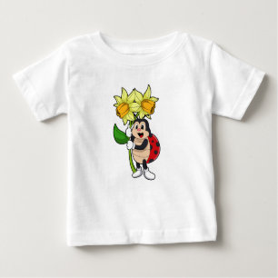 T-shirt Pour Bébé Ladybug avec jonquille de fleurs