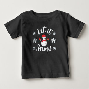 T-shirt Pour Bébé Laissez tomber la neige d'hiver de Noël