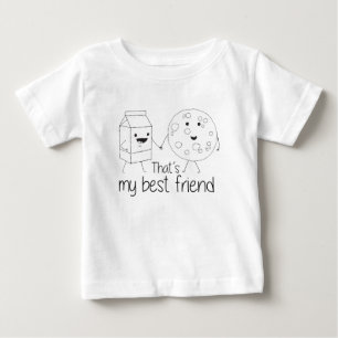 T-shirt Pour Bébé Lait et biscuits Meilleurs amis BFF Friendship Art