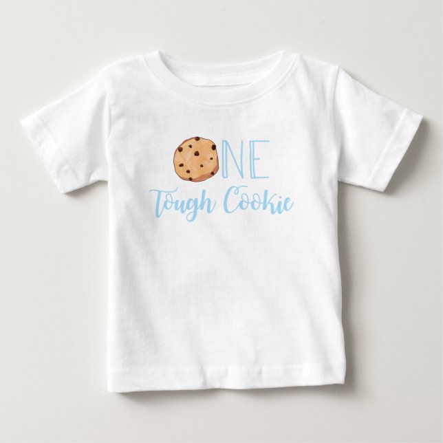 T-shirt Pour Bébé Lait et biscuits Un biscuit dur à cuire 1er annive (Devant)