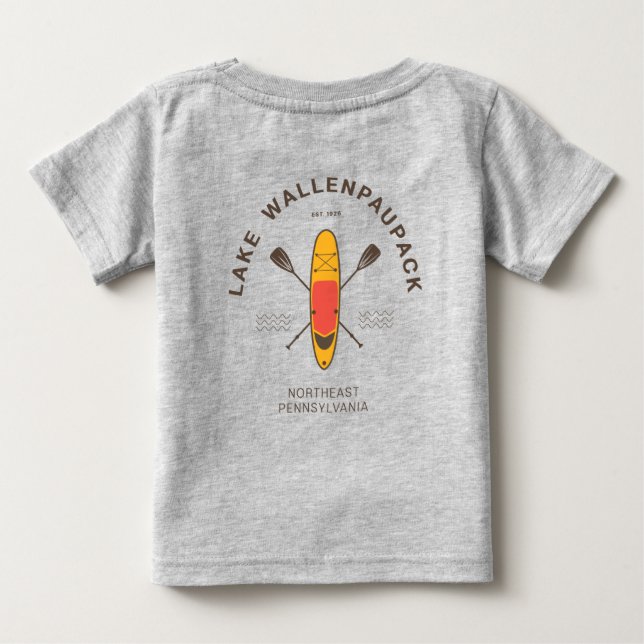 T-shirt Pour Bébé Lake Wallenpaupack Pennsylvania Paddle Boarding (Dos)