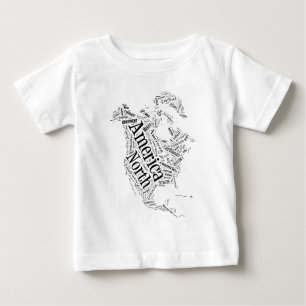 T-shirt Pour Bébé L'Amérique du Nord dans Tagxedo
