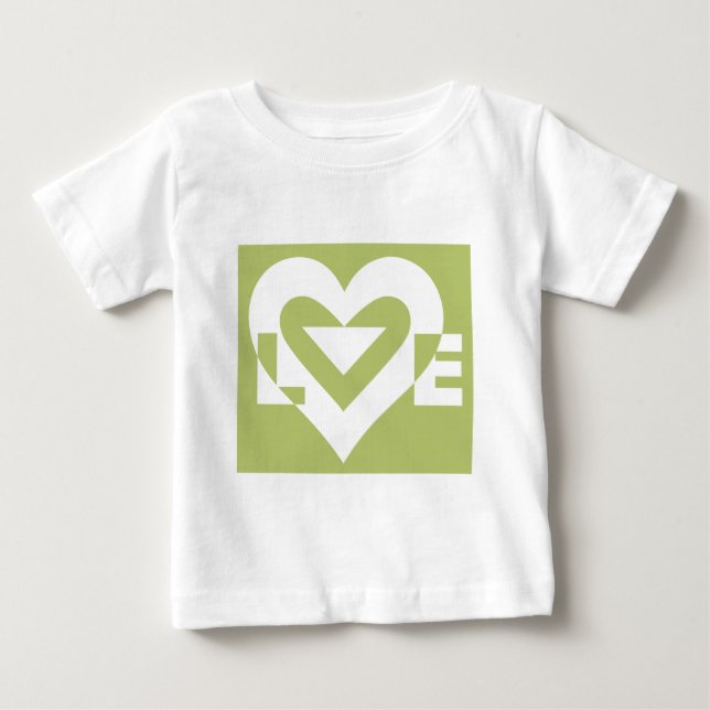 T-shirt Pour Bébé L'amour dans Sage Green (Devant)
