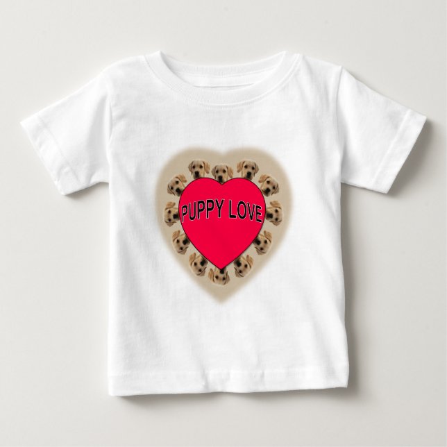 T-shirt Pour Bébé L'amour des chiots (Devant)