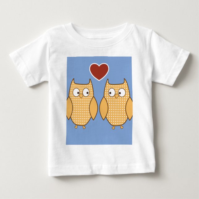 T-shirt Pour Bébé L'amour du coeur du hibou (Devant)