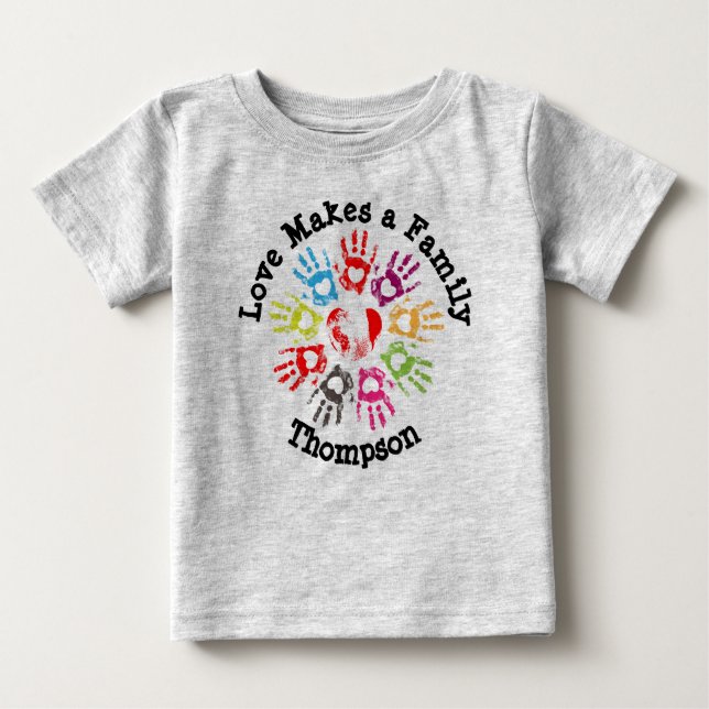 T-shirt Pour Bébé L'amour fait une famille - adoption Parenting (Devant)