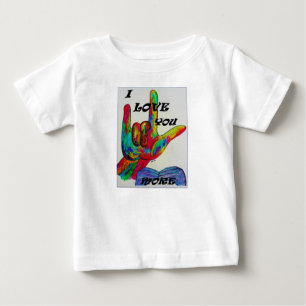 T-shirt Pour Bébé Langue des signes américaine d'ASL JE T'AIME PLUS