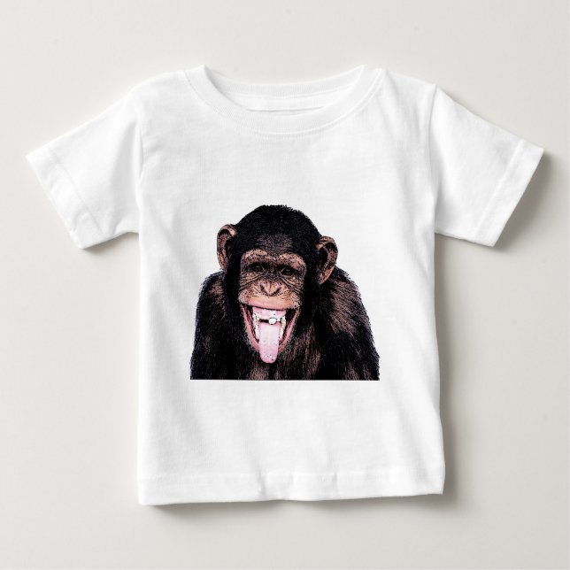T-shirt Pour Bébé Langue du chimpanzé (Devant)