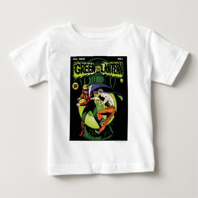 T-shirt Pour Bébé Lanterne verte avec cape en combat (Devant)