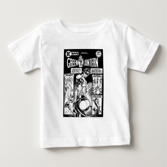 T-shirt Pour Bébé Lanterne verte - Bande dessinée verte, noir et bla (Devant)