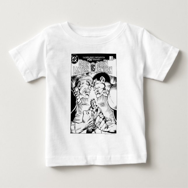 T-shirt Pour Bébé Lanterne verte contre Lanterne verte, noir et blan (Devant)