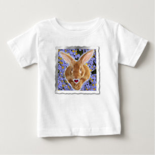 T-shirt Pour Bébé Lapin adorable encadré avec coeur doux