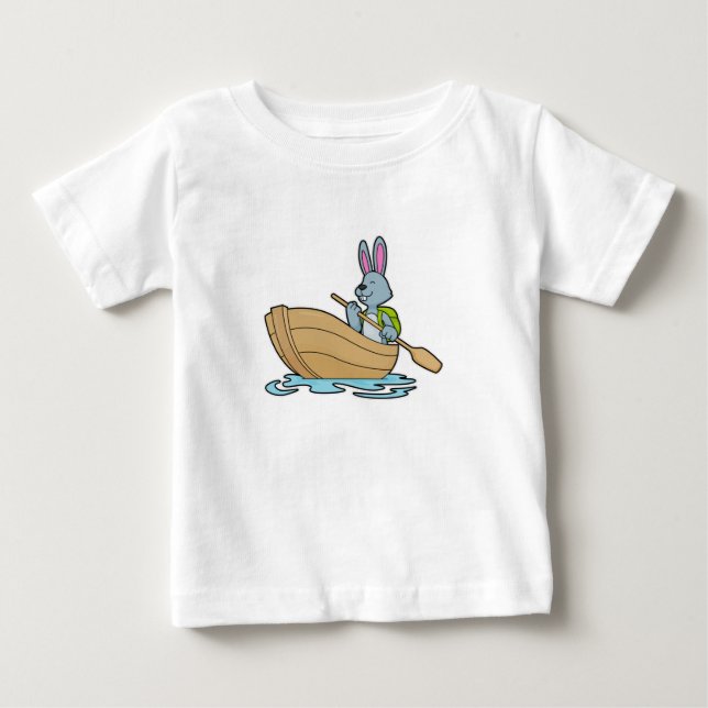 T-shirt Pour Bébé Lapin avec bateau et pédale (Devant)
