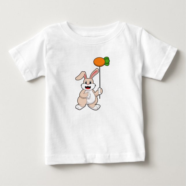 T-shirt Pour Bébé Lapin avec carotte comme ballon.PNG (Devant)