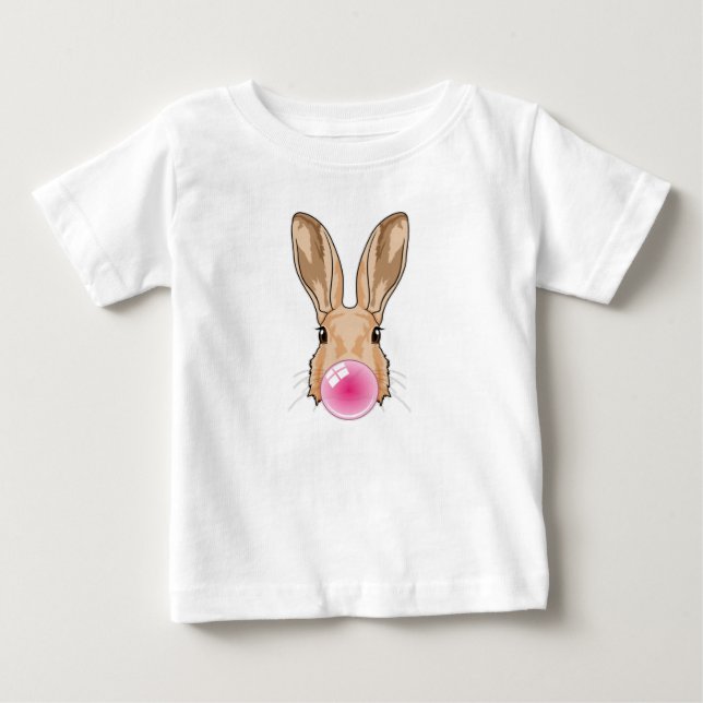 T-shirt Pour Bébé Lapin avec gomme à mâcher (Devant)