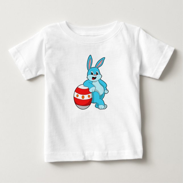 T-shirt Pour Bébé Lapin avec oeuf de Pâques (Devant)