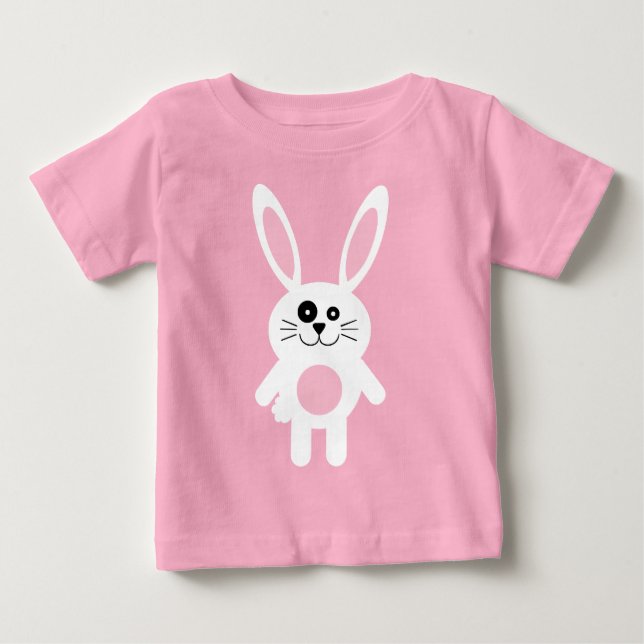 T-shirt Pour Bébé Lapin blanc de Pâques (Devant)