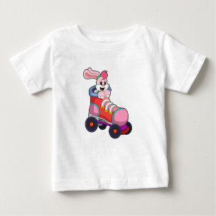 T-shirt Pour Bébé Lapin comme Patineur Inline avec Patins Inline