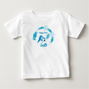 T-shirt Pour Bébé Lapin de Pâques heureux  Mignon Kawaii Bleu