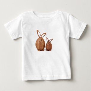 T-shirt Pour Bébé Lapin de Pâques mignon en bois