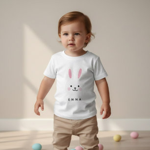 T-shirt Pour Bébé Lapin de Pâques personnalisé    Nom personnalisé