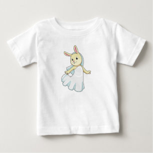 T-shirt Pour Bébé Lapin en mariée avec voile