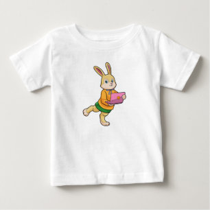 T-shirt Pour Bébé Lapin en secrétaire avec ordinateur portable