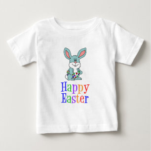 T-shirt Pour Bébé Lapin heureux de bande dessinée de Pâques