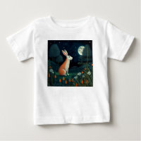 Lapin orange et blanc au clair de lune
