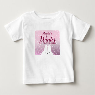 T-shirt Pour Bébé Lapin Pailleté Rose Onederland Hiver